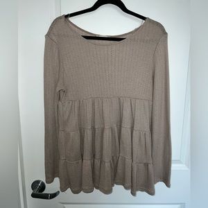 Altar’d State tan tiered shirt